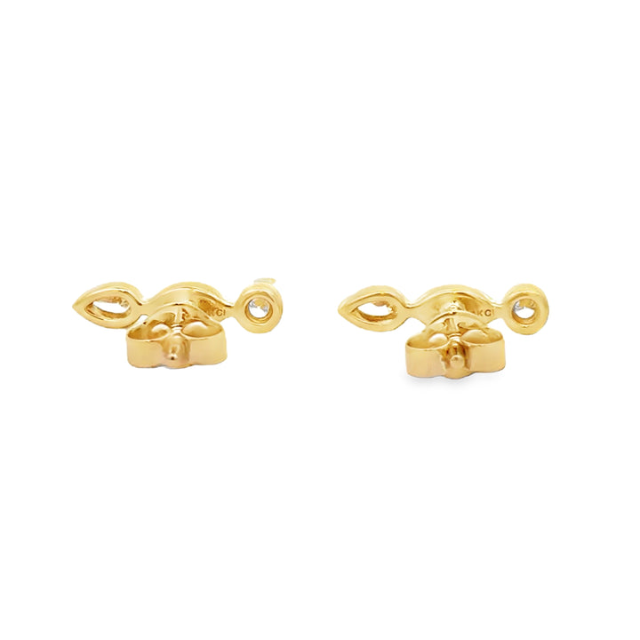 0.38 CTW Diamond 14K Yellow Gold Elongated Stud Earrings