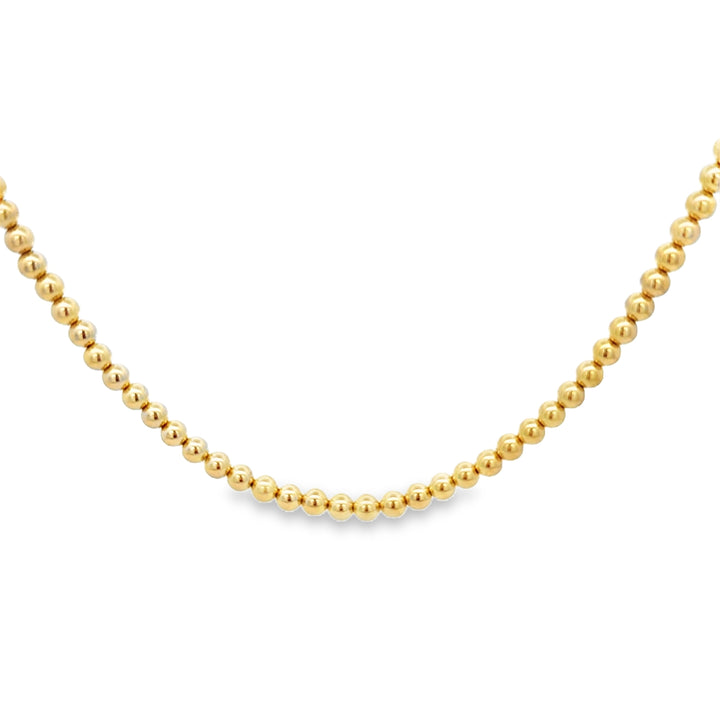 4mm Beaded 14K Yellow Gold Chain Necklace