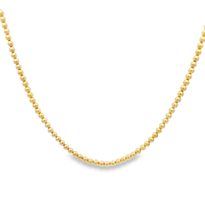 4mm Beaded 14K Yellow Gold Chain Necklace