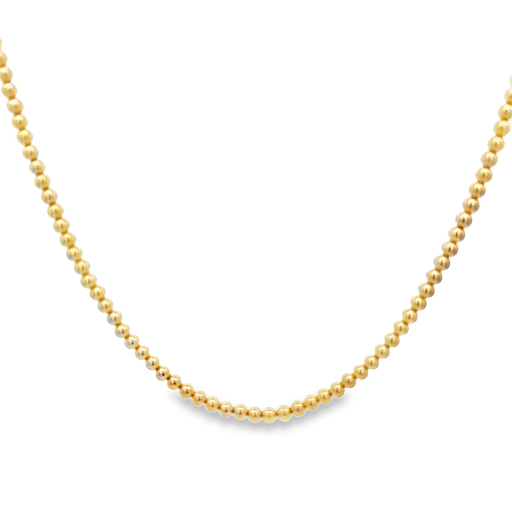 4mm Beaded 14K Yellow Gold Chain Necklace