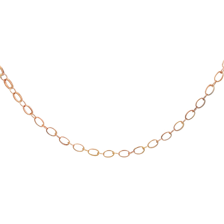 Vintage 14K Rose Gold Oval Link Chain Necklace