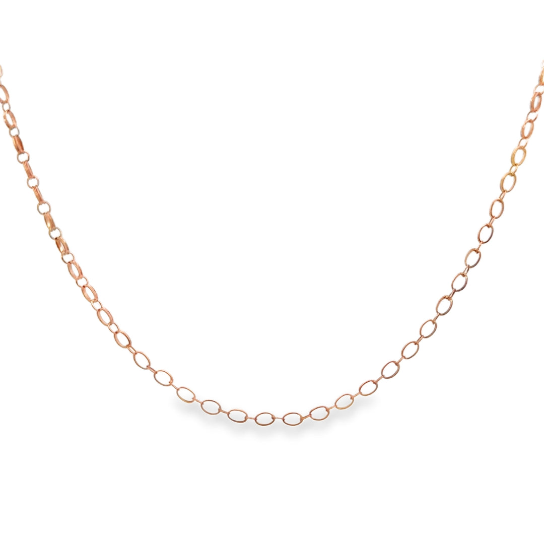 Vintage 14K Rose Gold Oval Link Chain Necklace