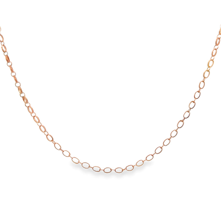 Vintage 14K Rose Gold Oval Link Chain Necklace