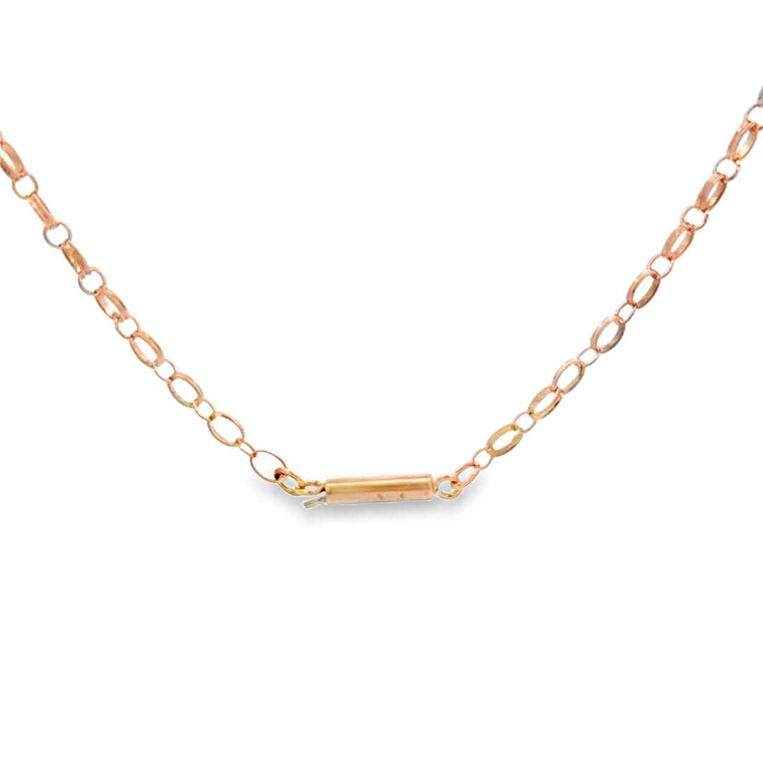 Vintage 14K Rose Gold Oval Link Chain Necklace