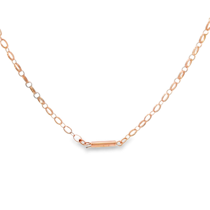Vintage 14K Rose Gold Oval Link Chain Necklace