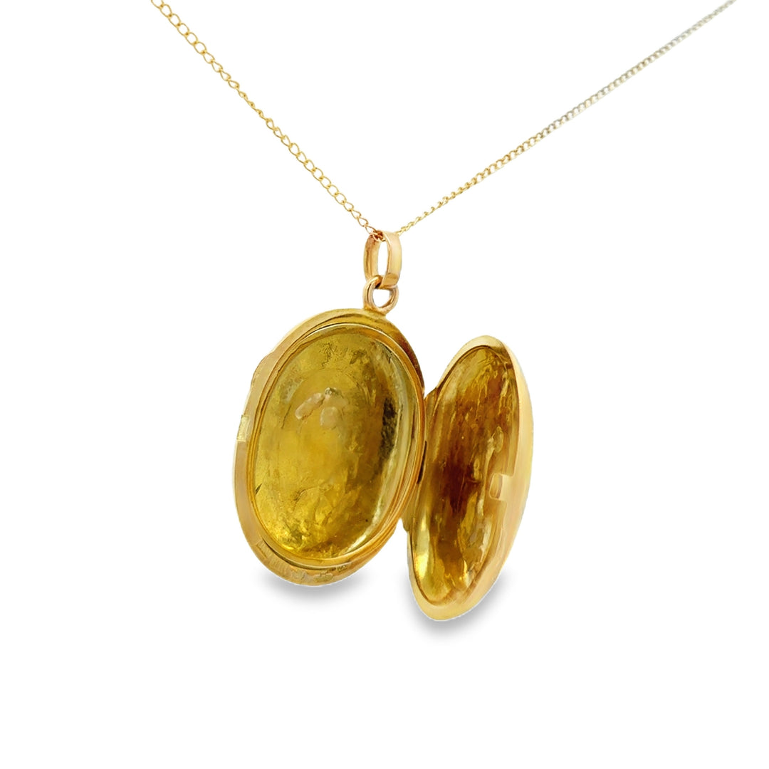 Vintage 18K Yellow Gold Locket Necklace