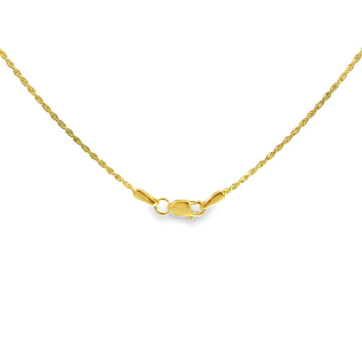 14K Yellow Gold 1.05mm Diamond Cut Rope Chain Necklace
