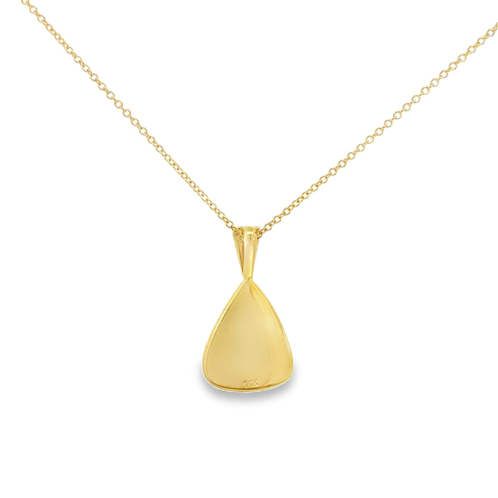 14K Yellow Gold 2.85 CT Ethiopian Opal and 0.02 CTW Diamond Pendant Necklace