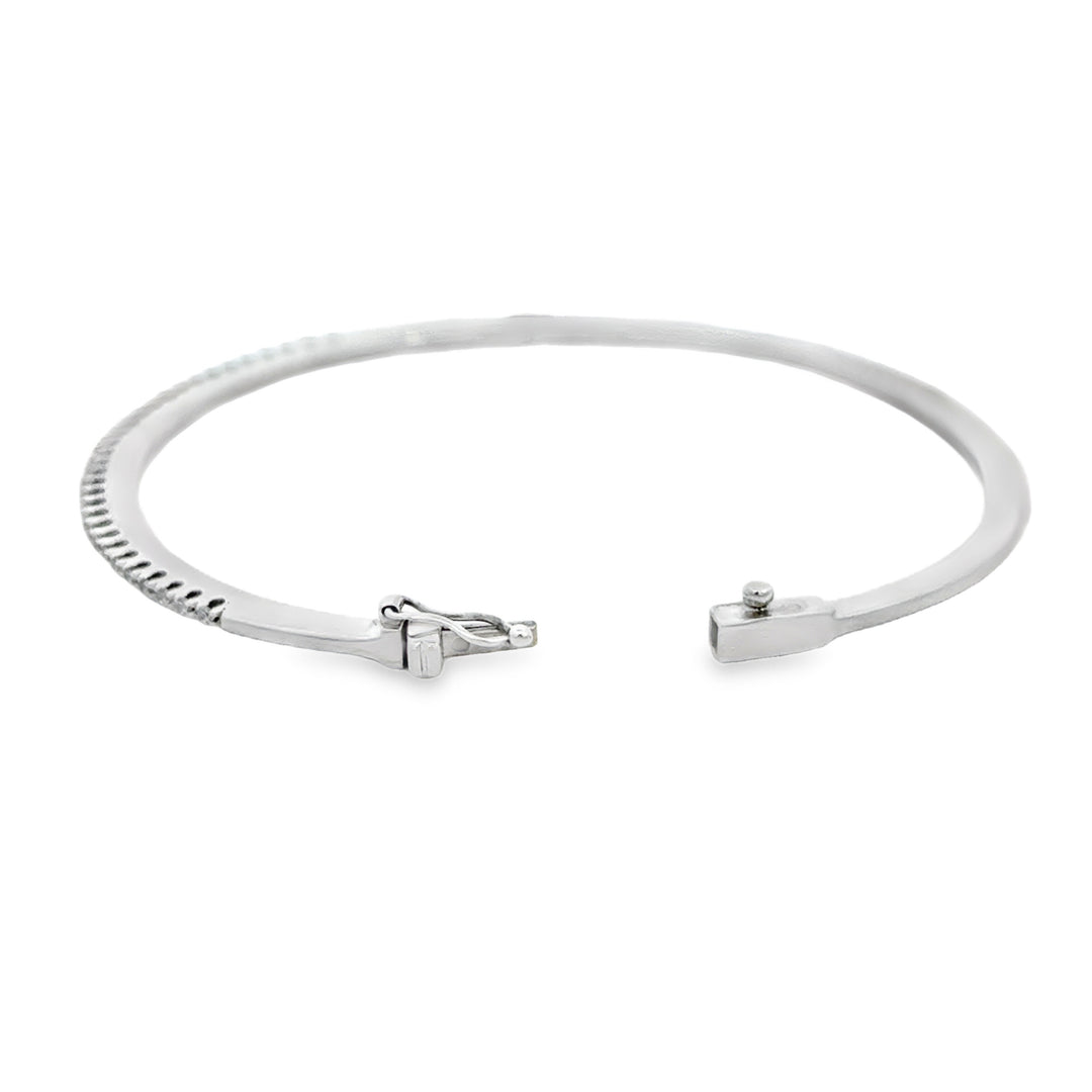 18K White Gold 0.15 CTW Diamond Bangle Bracelet