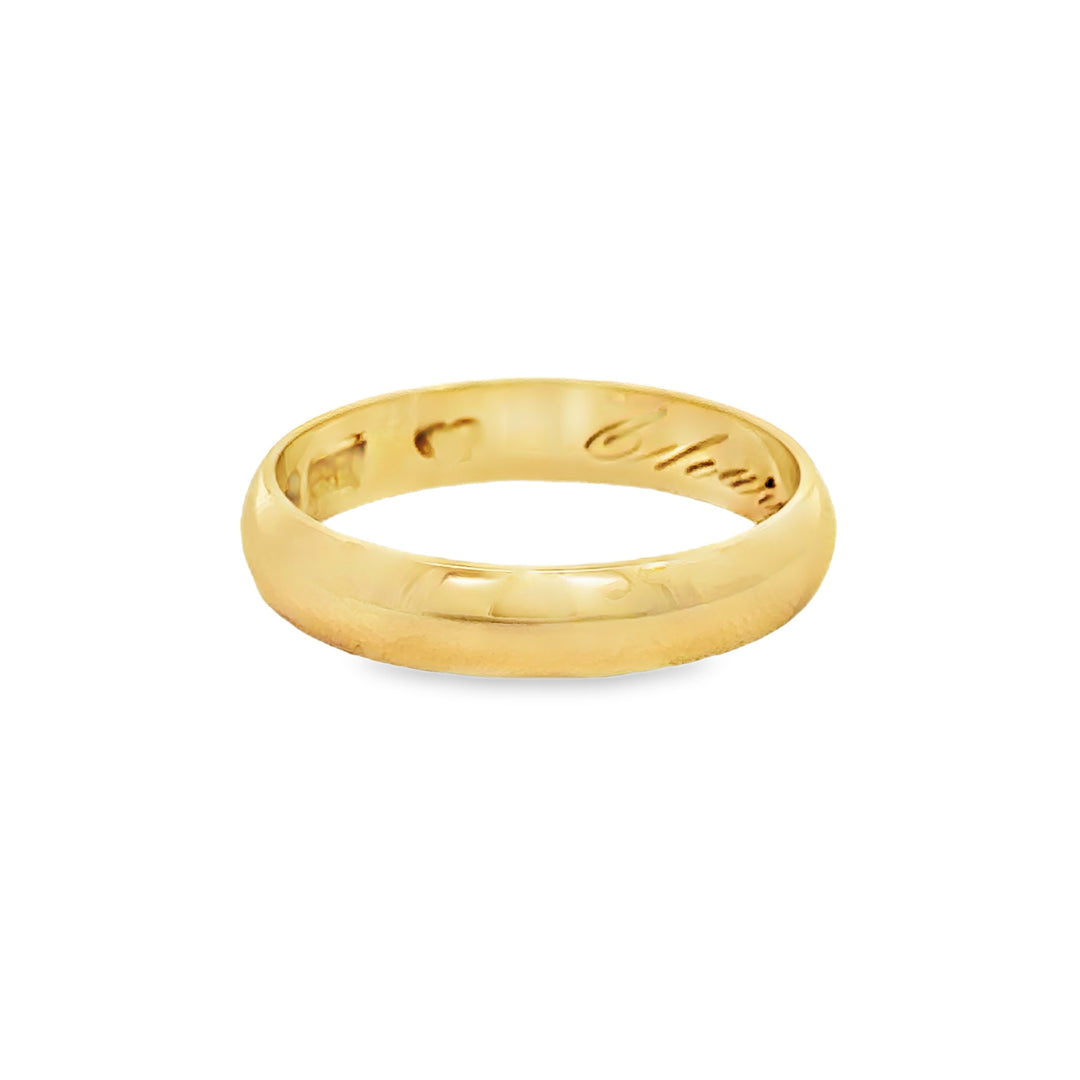 Vintage 18K Yellow Gold Men’s Wedding Band Ring