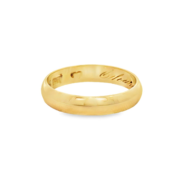 Vintage 18K Yellow Gold Men’s Wedding Band Ring