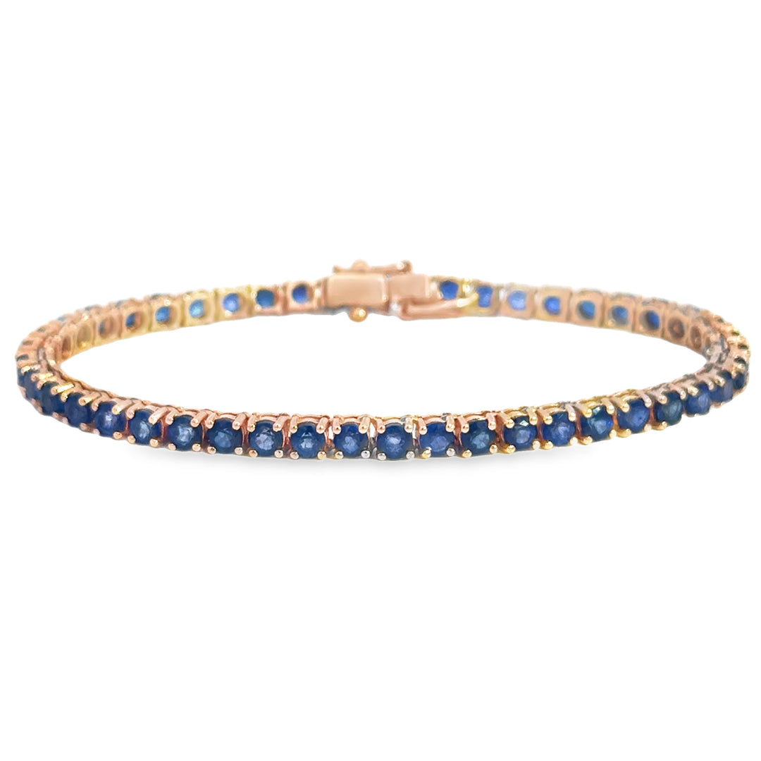 5.50 CTW Sapphire 14K Rose Gold Tennis Bracelet