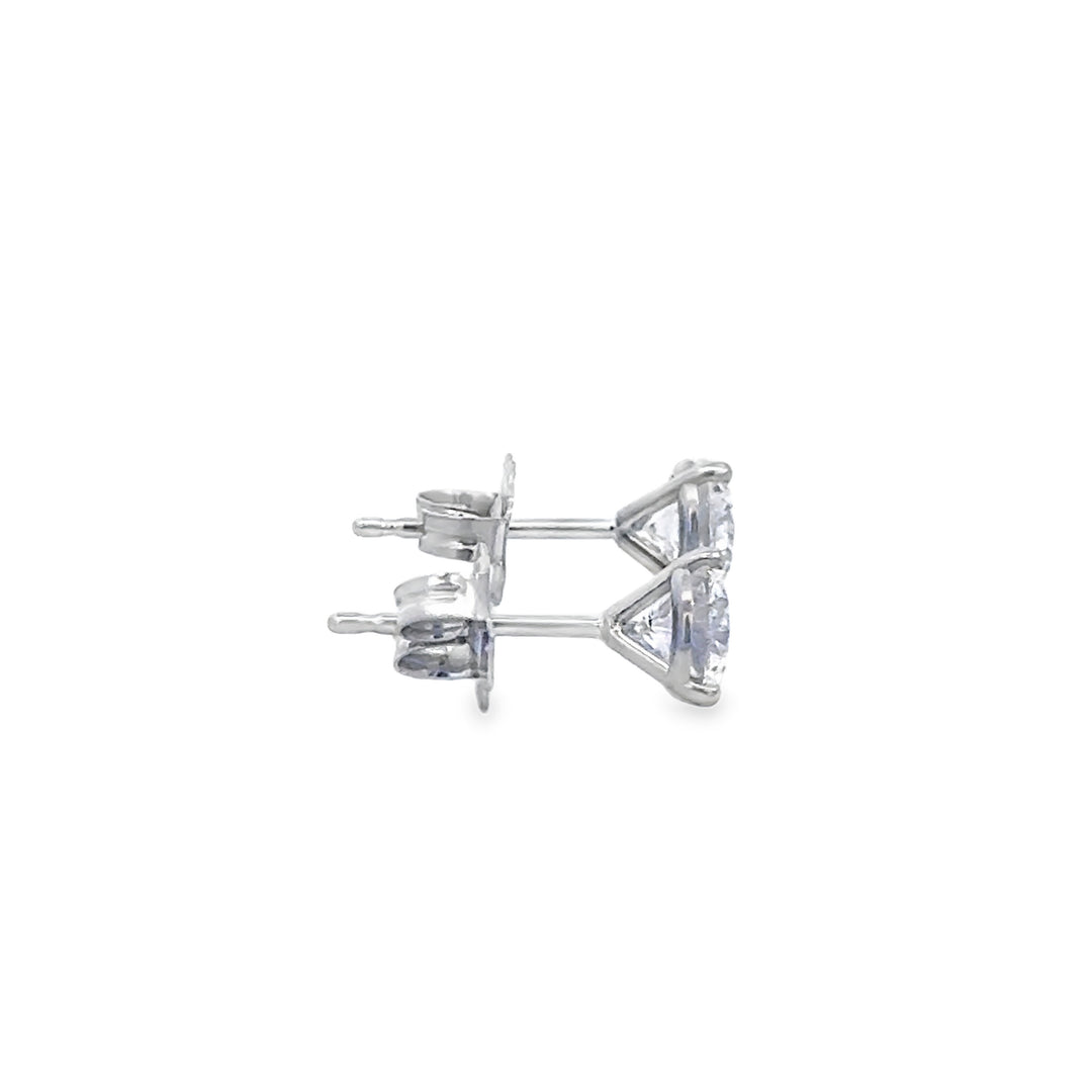 0.90 CTW Diamond 14K White Gold Martini Stud Earrings