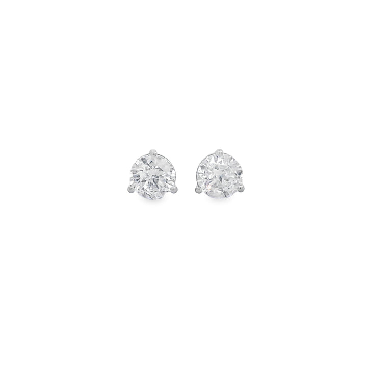 0.90 CTW Diamond 14K White Gold Martini Stud Earrings