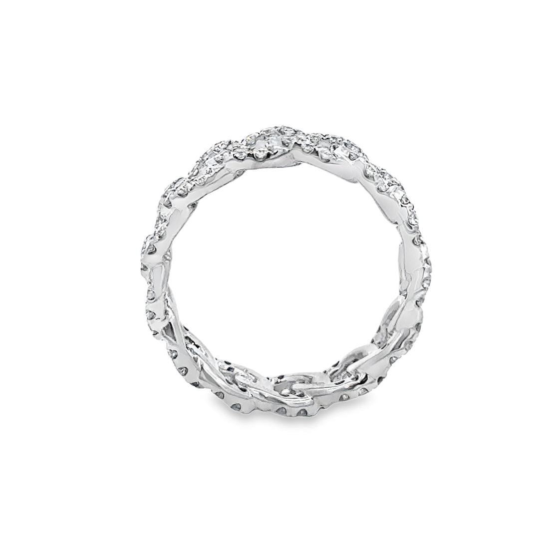 1.00 CTW Diamond 14K White Gold Link Band Ring