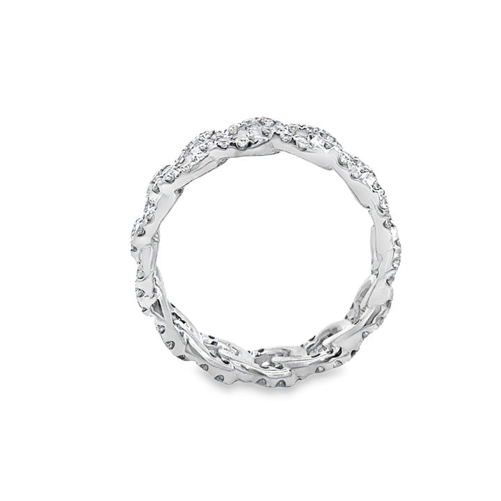 1.00 CTW Diamond 14K White Gold Link Band Ring