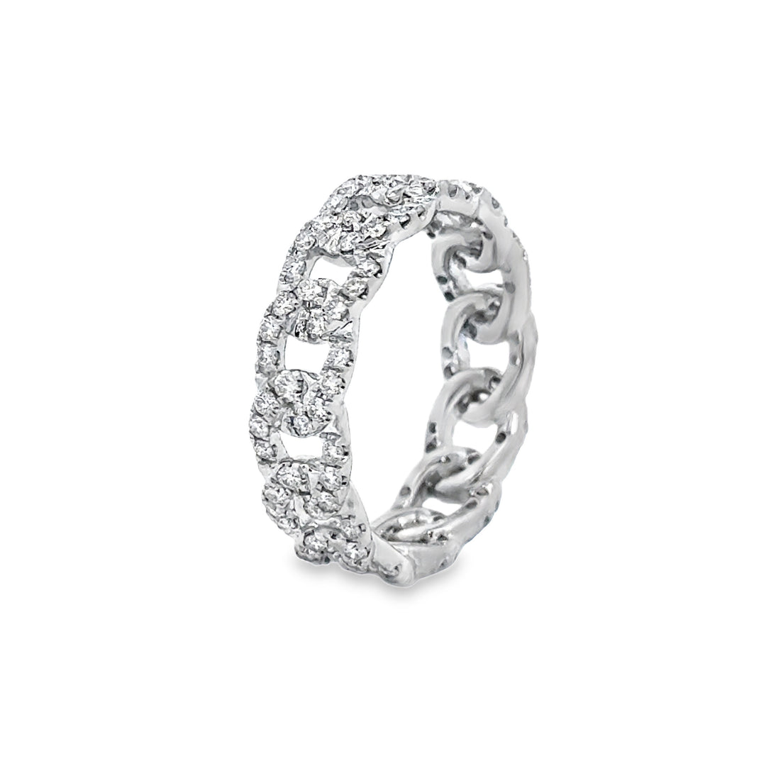 1.00 CTW Diamond 14K White Gold Link Band Ring