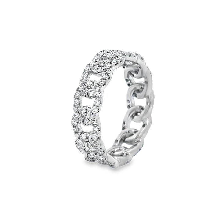 1.00 CTW Diamond 14K White Gold Link Band Ring