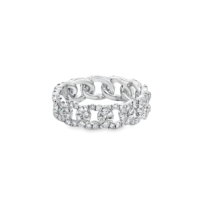1.00 CTW Diamond 14K White Gold Link Band Ring