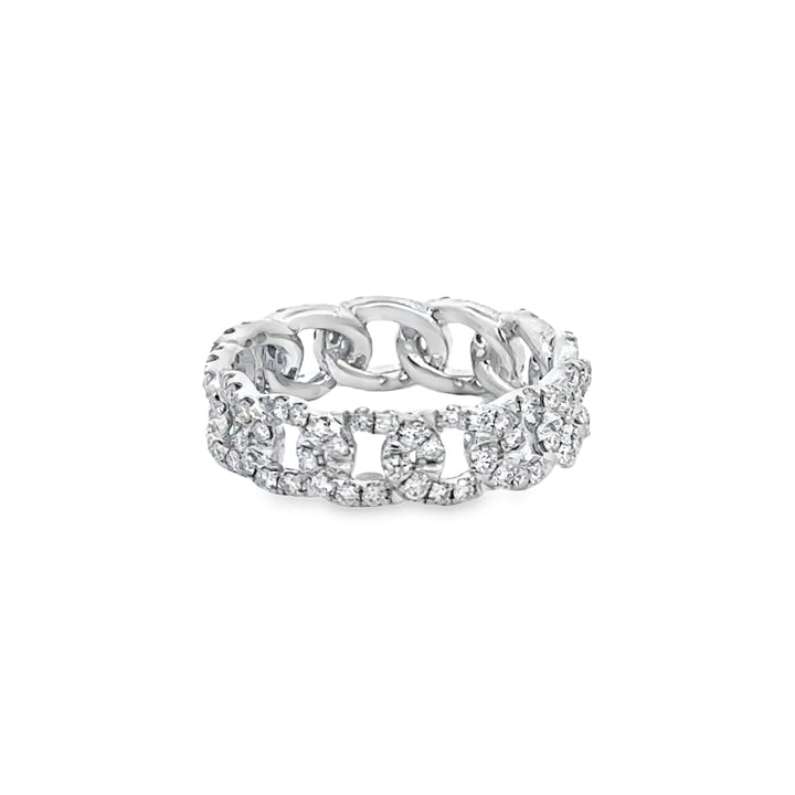 1.00 CTW Diamond 14K White Gold Link Band Ring