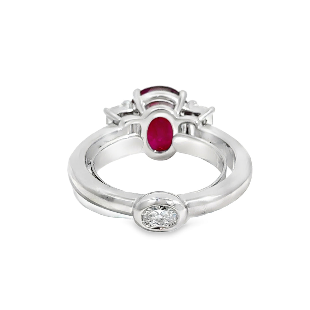 Robert Procop 4.10 CTW Pigeon Blood Ruby &amp; Diamond Platinum Ring