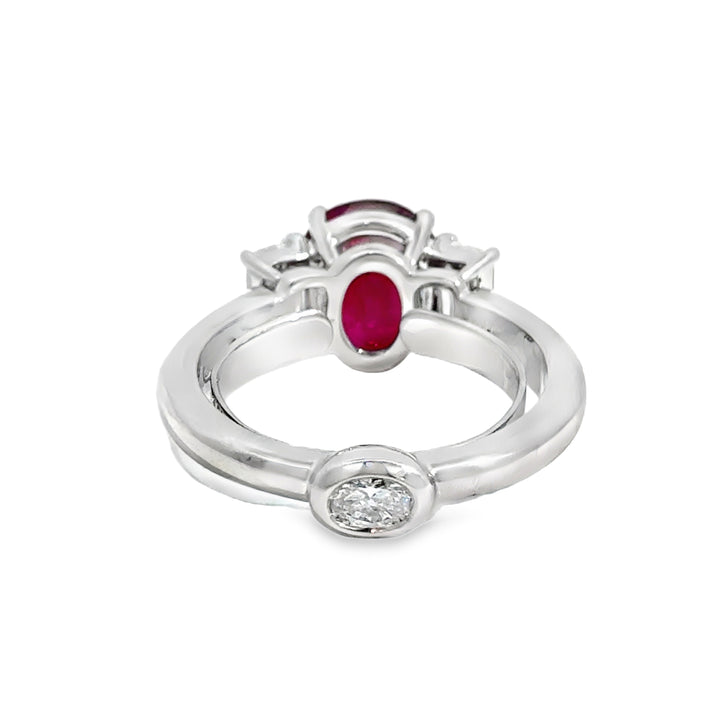 Robert Procop 4.10 CTW Pigeon Blood Ruby &amp; Diamond Platinum Ring