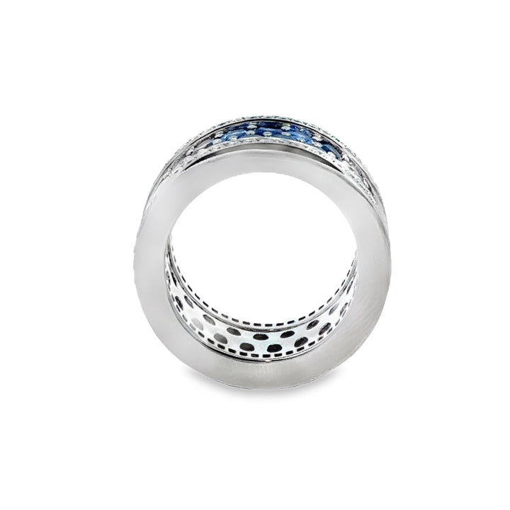 Robert Procop 9.59 CTW Blue Sapphire &amp; Diamond Platinum Eternity Ring