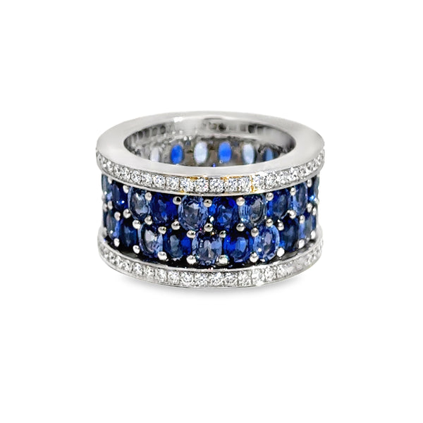 Robert Procop 9.59 CTW Blue Sapphire & Diamond Platinum Eternity Ring