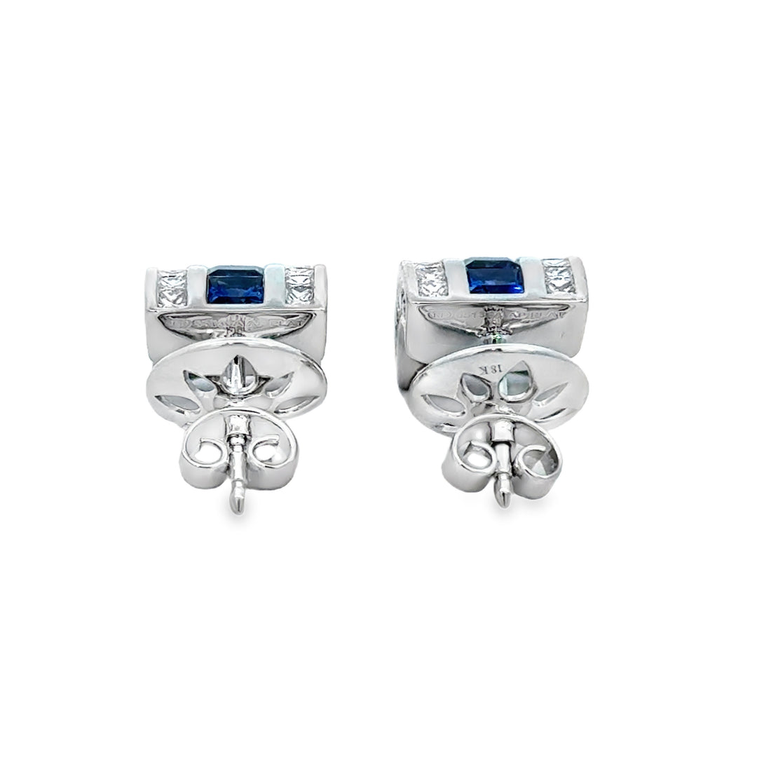 Robert Procop 3.80 CTW Blue Sapphire &amp; Diamond Platinum Masterpiece Earrings