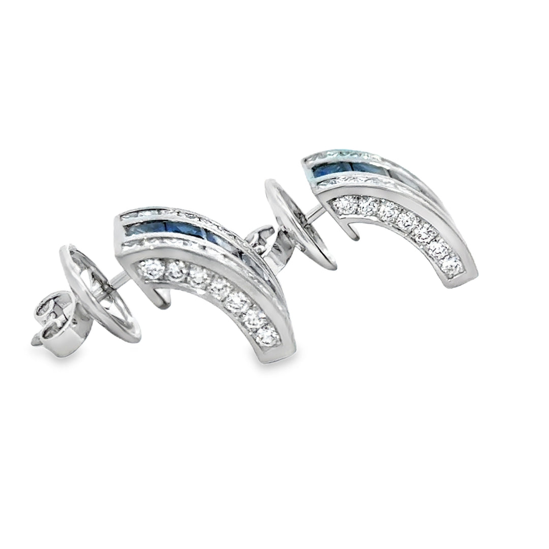 Robert Procop 3.80 CTW Blue Sapphire &amp; Diamond Platinum Masterpiece Earrings