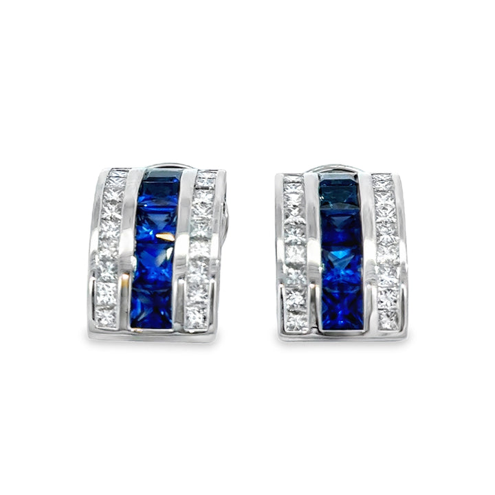 Robert Procop 3.80 CTW Blue Sapphire &amp; Diamond Platinum Masterpiece Earrings