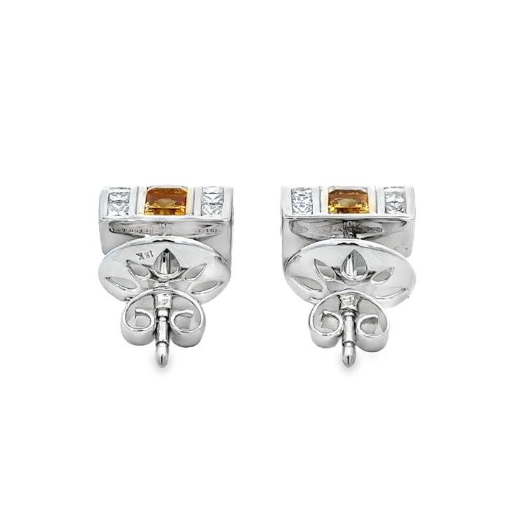 Robert Procop 2.19 CTW Yellow Sapphire &amp; 1.84 CTW Diamond Platinum &amp; 18K Yellow Gold Masterpiece Earrings