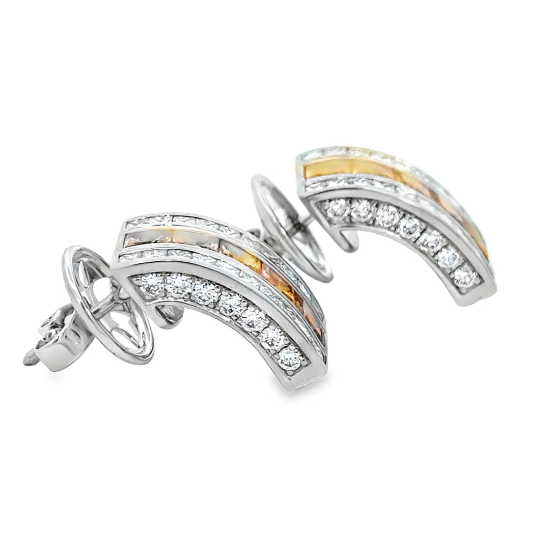 Robert Procop 2.19 CTW Yellow Sapphire &amp; 1.84 CTW Diamond Platinum &amp; 18K Yellow Gold Masterpiece Earrings