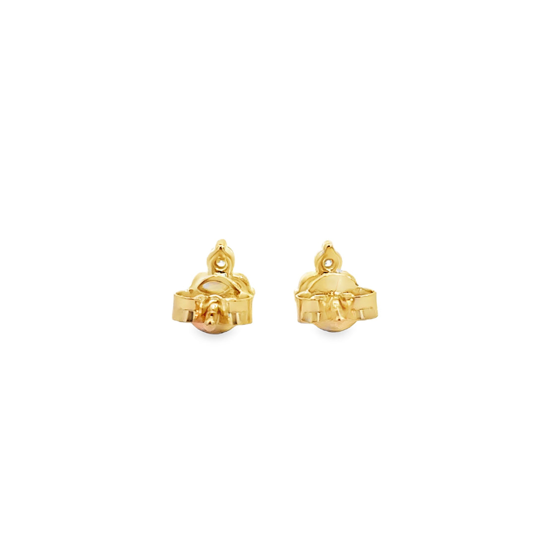 0.20 CTW Diamond 14K Yellow Gold Three-Stone Cluster Stud Earrings