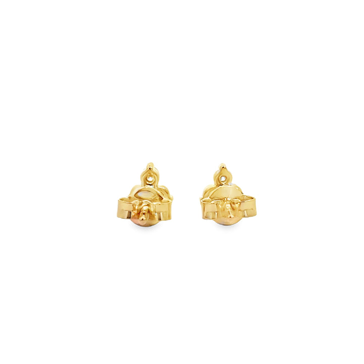 0.20 CTW Diamond 14K Yellow Gold Three-Stone Cluster Stud Earrings