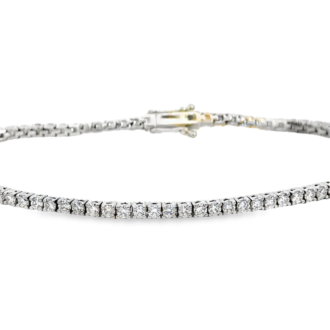 2.30 CTW Round Diamond Bracelet in 18K White Gold
