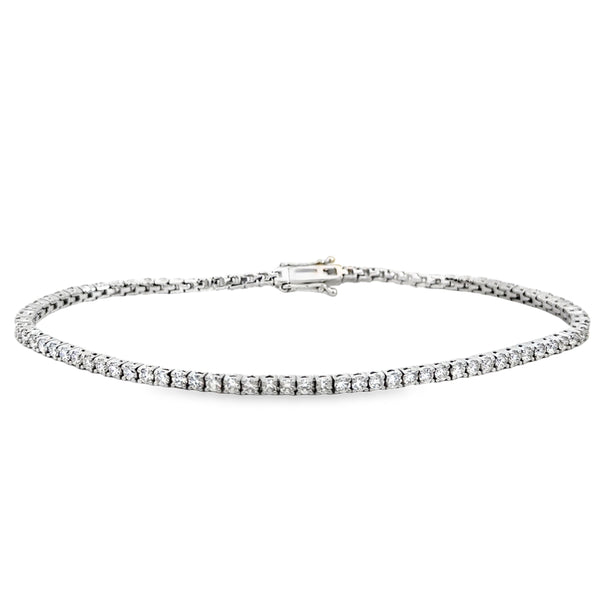 2.30 CTW Round Diamond Bracelet in 18K White Gold