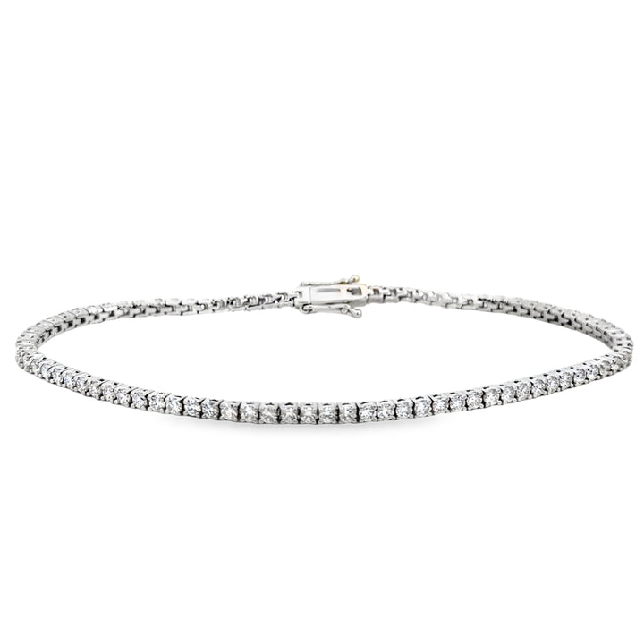 2.30 CTW Round Diamond Bracelet in 18K White Gold