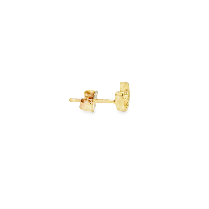 0.03 CTW Diamond 10K Yellow Gold Crescent Moon Stud Earrings
