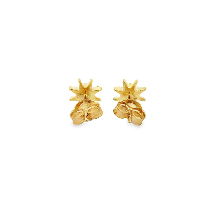 0.05 CTW Diamond 10K Yellow Gold Starburst Stud Earrings