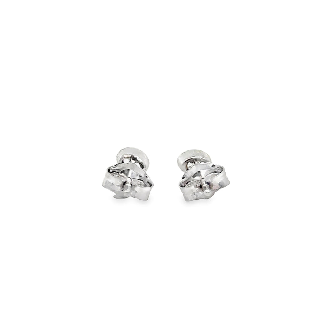 0.16 CTW Diamond 14K White Gold Bezel Set Oval Stud Earrings