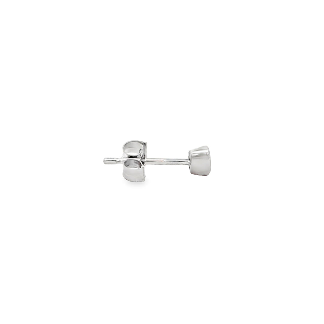 0.16 CTW Diamond 14K White Gold Bezel Set Oval Stud Earrings