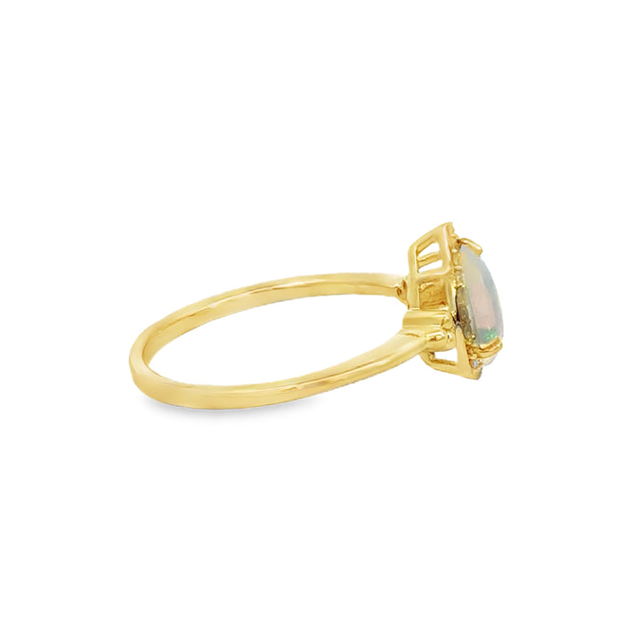 0.15 CTW Diamond Opal 10K Yellow Gold Ring