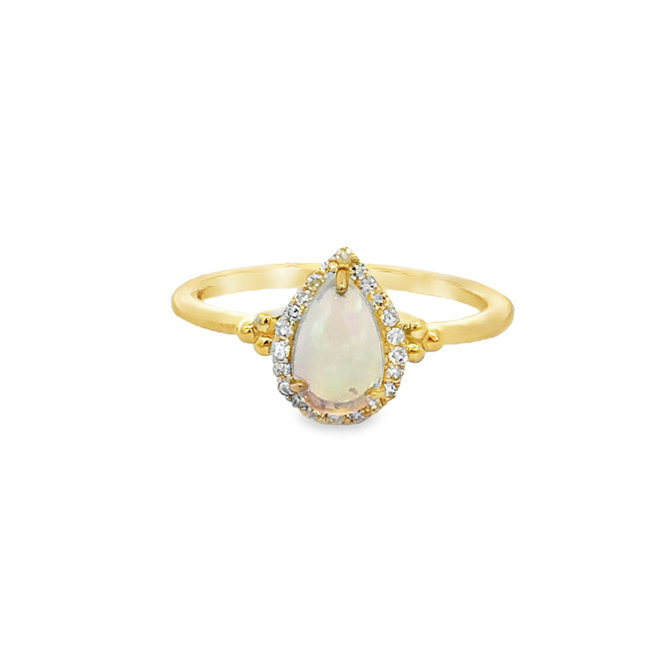 0.15 CTW Diamond Opal 10K Yellow Gold Ring