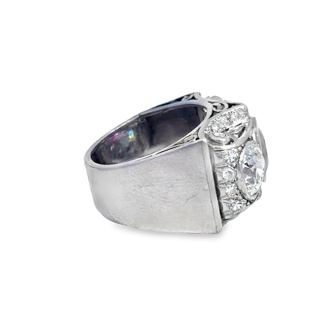2.01 CT Ruby & 1.50 CTW Diamond Platinum Estate Ring