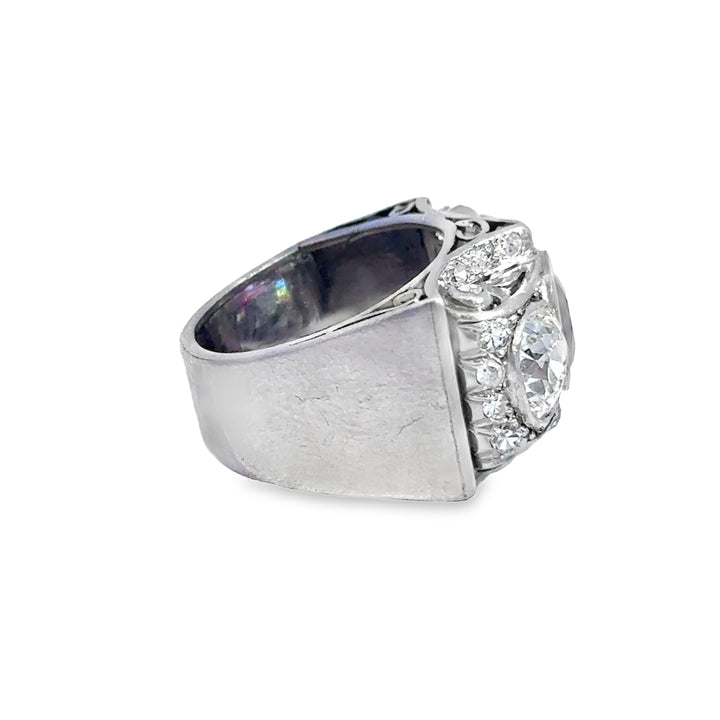 2.01 CT Ruby & 1.50 CTW Diamond Platinum Estate Ring