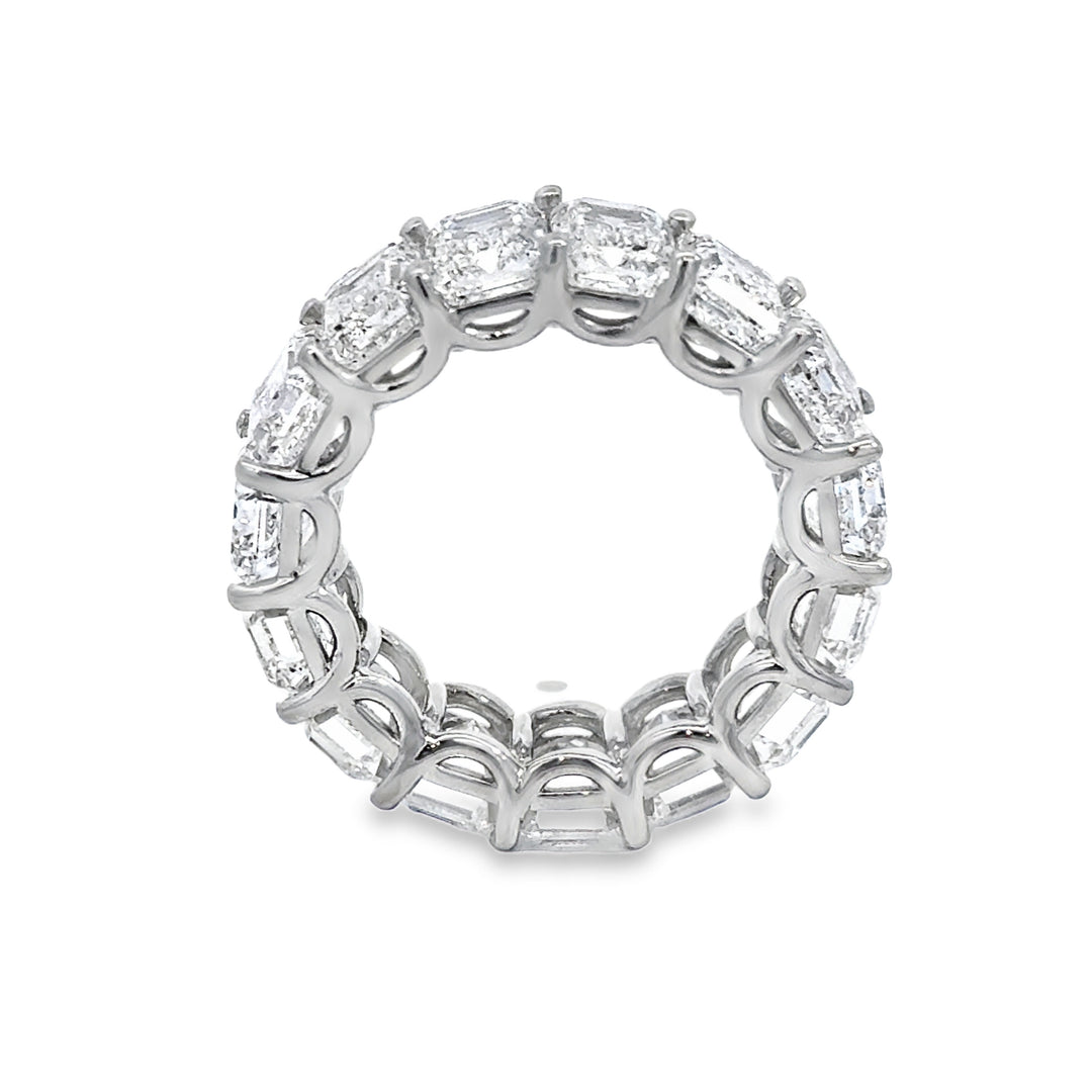 15.01 CTW Diamond Platinum Emerald Cut Eternity Band