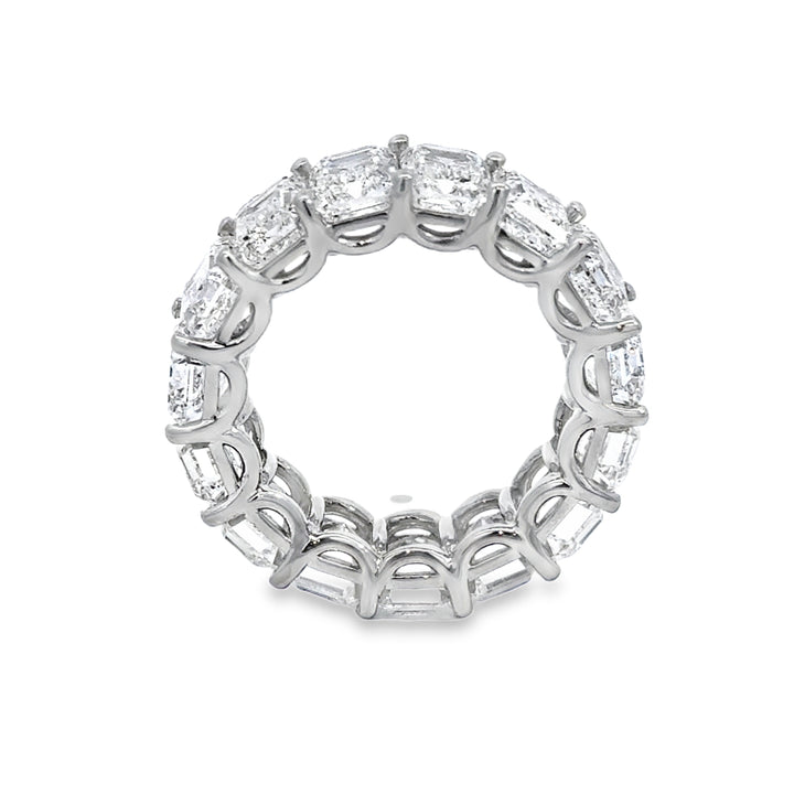 15.01 CTW Diamond Platinum Emerald Cut Eternity Band