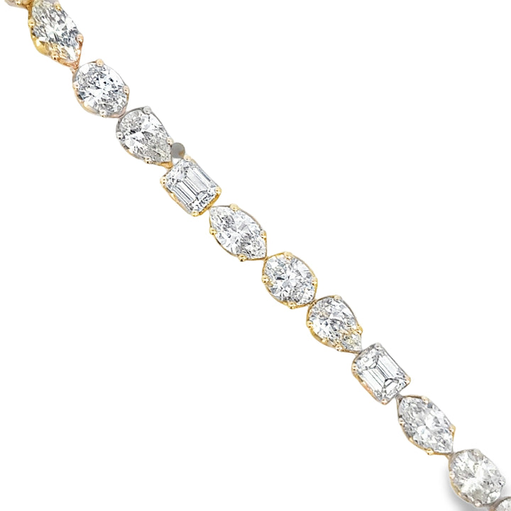 10.43 CTW Diamond 14K Yellow Gold Multi Shape Bracelet