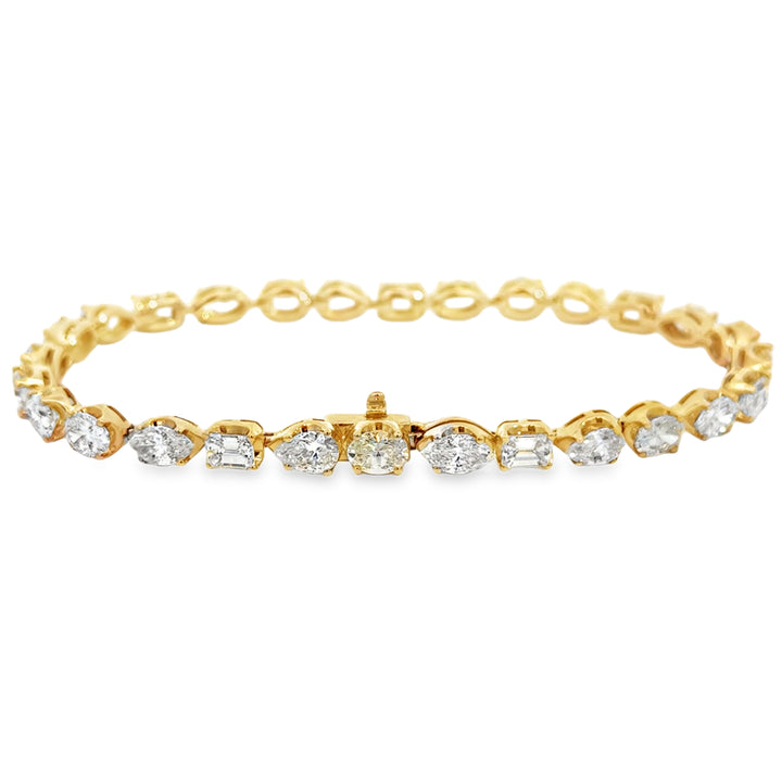 10.43 CTW Diamond 14K Yellow Gold Multi Shape Bracelet